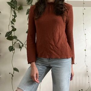 Madewell long sleeve lightweight mock neck shirt